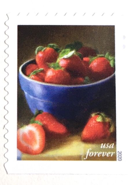100 Strawberry Forever Stamps Unused Red Berry Postage Stamps for Mailing